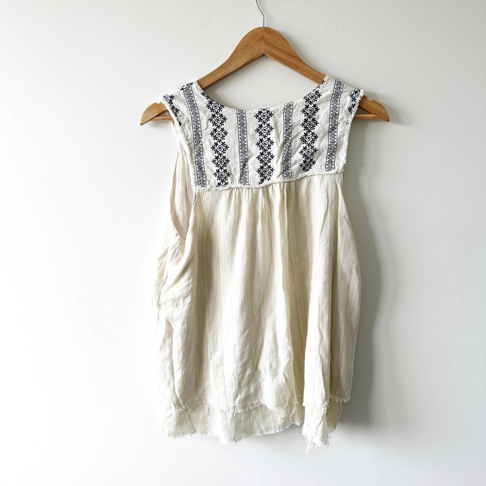 Target Knox Rose Boho Cream Embroidered Tank XL - Picture 2 of 4